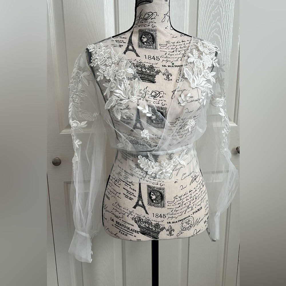 Ivory tulle bridal jacket